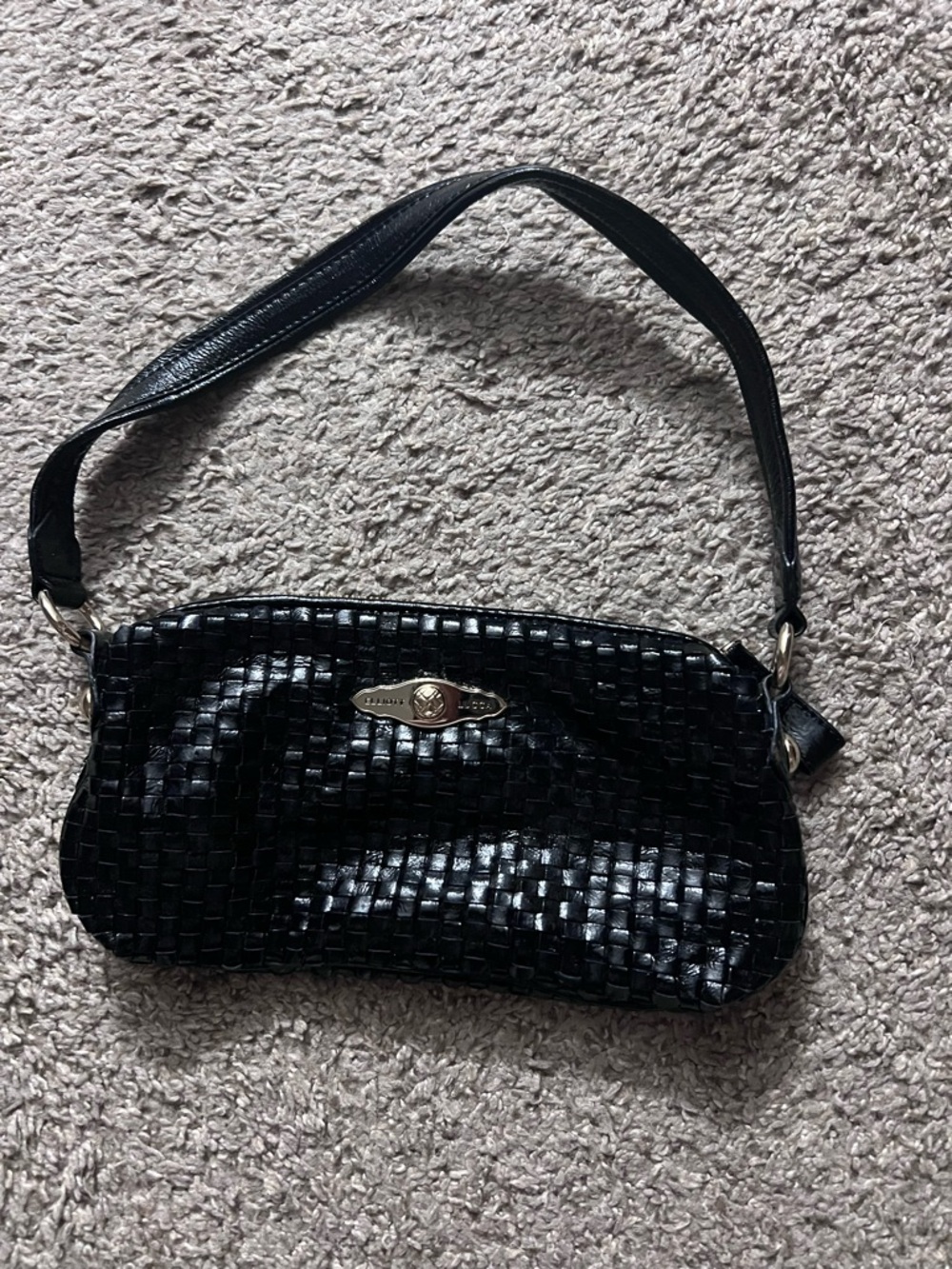 Elliott Lucca Black Woven Shoulder Bag